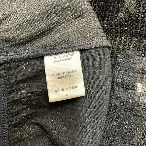 HAVE Black Sequin Pants - Size L- Made in China - Picture 6 of 6